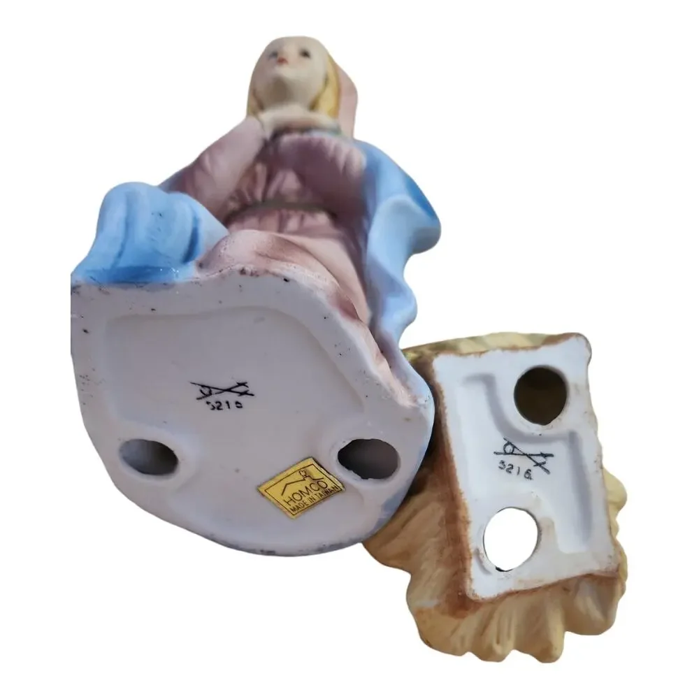 Vintage 2pc Mary Jesus Homco Taiwan Nativity Christmas Holiday Replacement Set